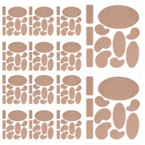 14 Sheets Moleskine Pads, Multiple Shapes Moleskin Adhesive Tape for Blisters Blister Plaster Heel Blister Prevention Blister Pads Anti-wear Moleskine Patches for Feet Heels (Naked Color)