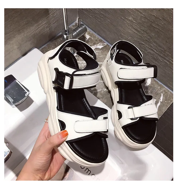 BOOPDO DESIGN CHUNKY SPORTY FLAT SANDALS