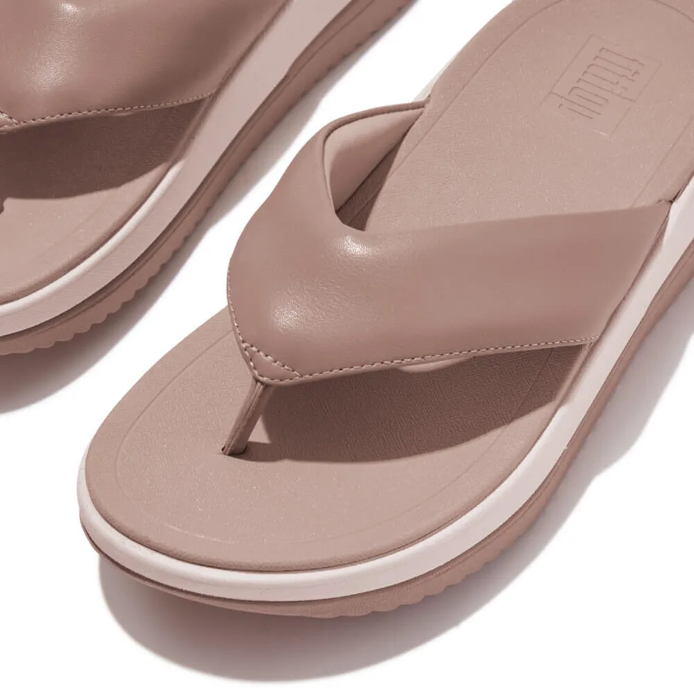 FitFlop Surff Leather Sandals - Beige