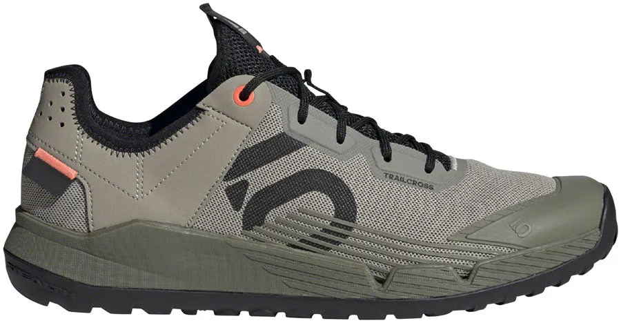 Five Ten Trailcross LT Flat Shoe - Men's, Feather Grey / Core Black / Signal Coral
