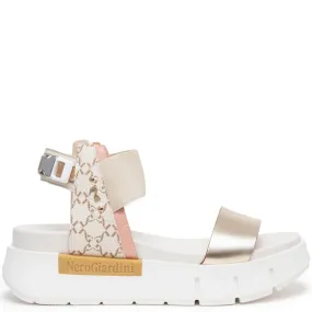 NeroGiardini Beige & Peach Sporty Sandals
