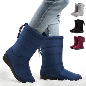 Women Tassel Pull On Snow Boots Comfortable Warm Round Toe Waterproof Short Winter Boots